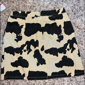 Cow Print Jean Skirt NWT